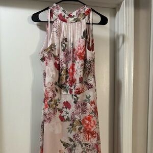 Eliza J Pink and Red Floral Maxi Dress